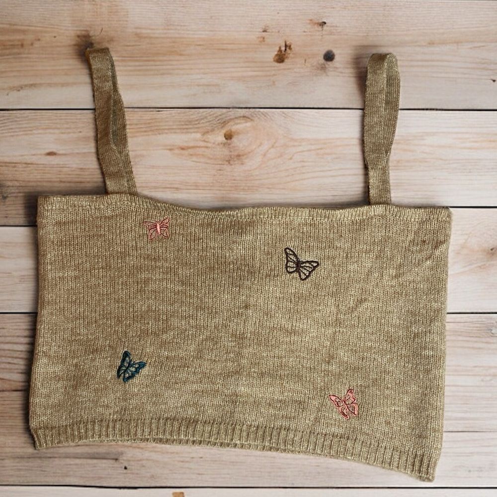 Butterfly Sweater Crop Top